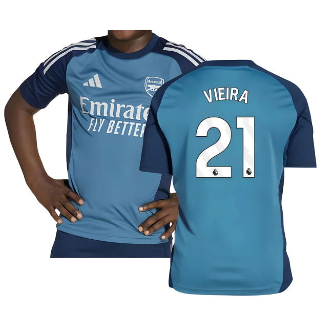 2025-2026 Arsenal Training Shirt (Blanch Blue) - Kids (Vieira 21)