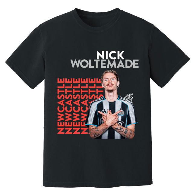 Nick Woltemade Newcastle United New Signing T-Shirt - Black (Unisex