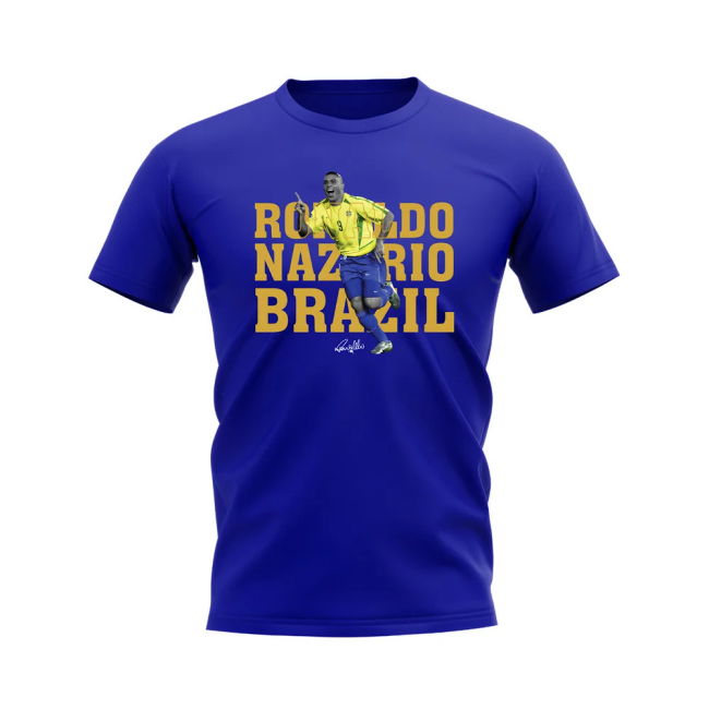 Ronaldo Nazario Brazil Player Tee (Royal Blue)