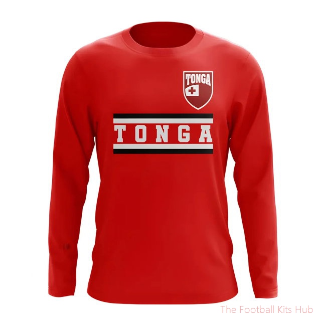 Tonga Core Football Country Long Sleeve T-Shirt (Red)