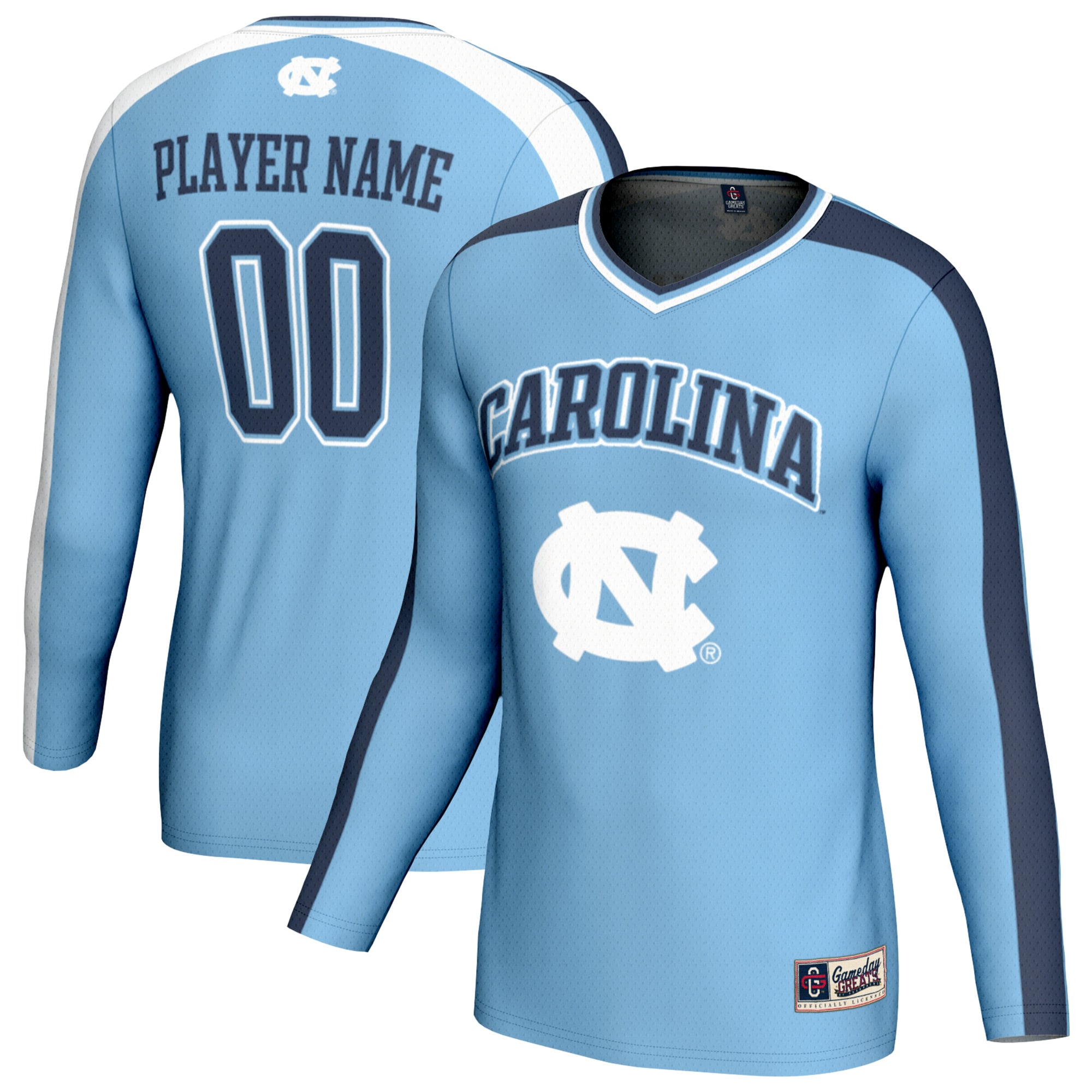 [NJP] North Carolina Tar Heels GameDay Greats Unisex NIL Pick-A-Player Collegiate Women's Volleyball Lightweight Fashion Jersey - Carolina Blue