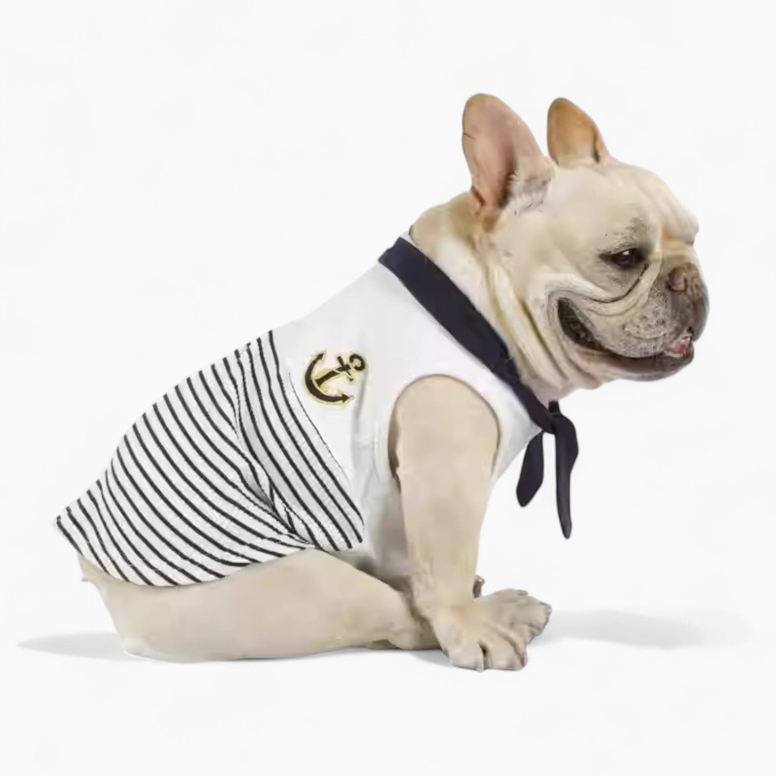 SeaFrench Frenchie Sailor Vest – Striped Thin Summer Dog Vest