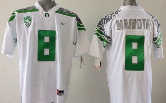 Men's None White 2014 team authorized Marcus Mariota #8 stitched