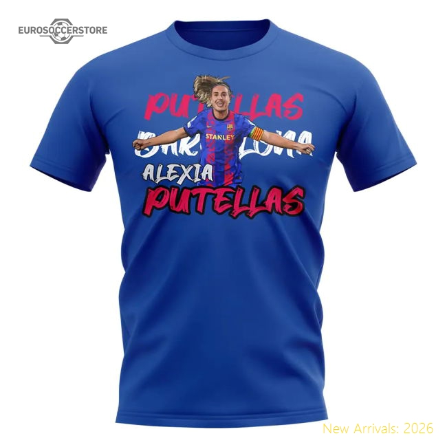 High-Quality Trending Alexia Putellas Graphic Player Tee (Blue)