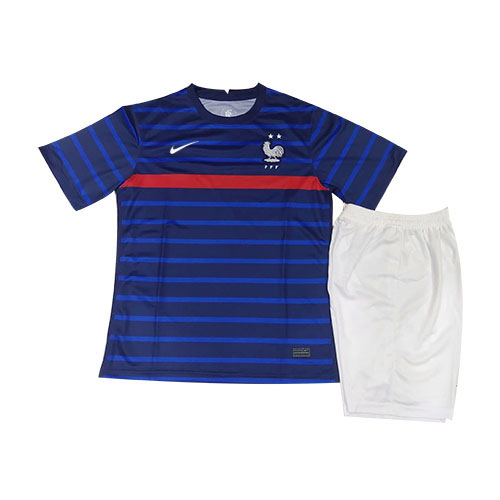 Moisture Wicking Kids France 2020 Away Blue Soccer KitShirtShorts