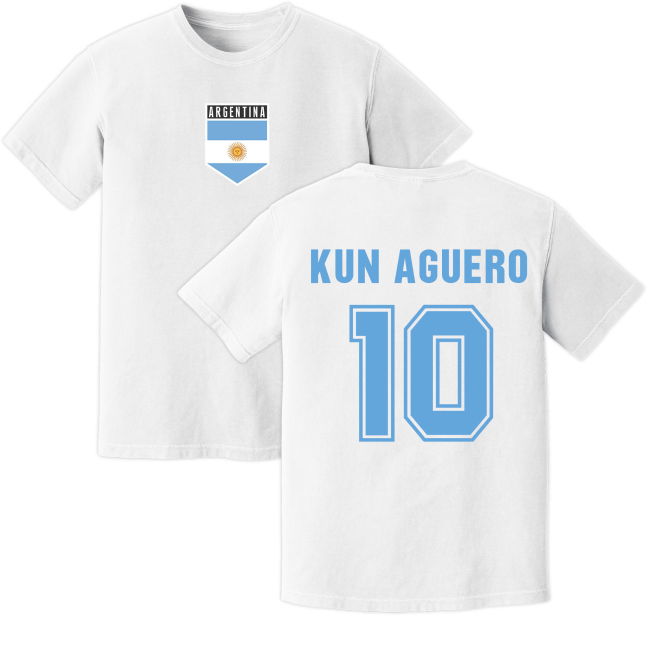 High Aguero Argentina Training Jersey (White) Athletic Replica