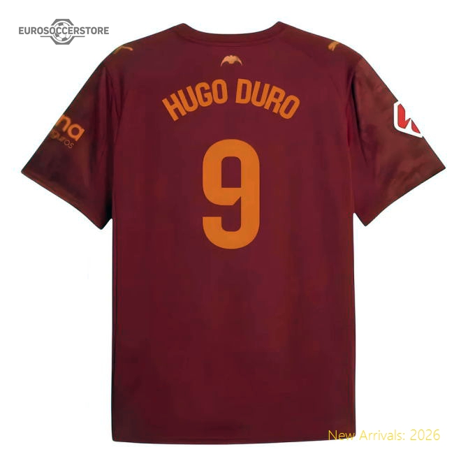 Popular 2025-2026 Valencia Away Shirt (Kids) (Hugo Duro 9)