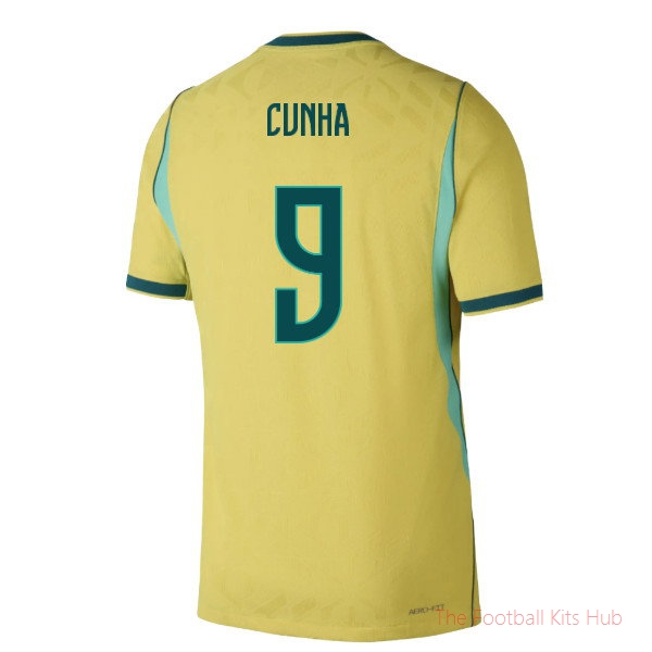 Brazil Aero-FIT Shirt 2026-2027 Cunha #9 Match Jersey - Team Kit