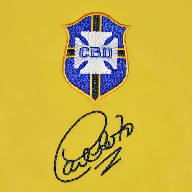 Authentic Brazil 1970 World Cup Carlos Alberto Retro Football Shirt
