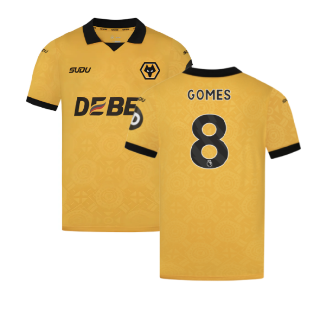 Wolves Wolves Home Shirt Gomes #8 Official Licensed Fervent Latest...