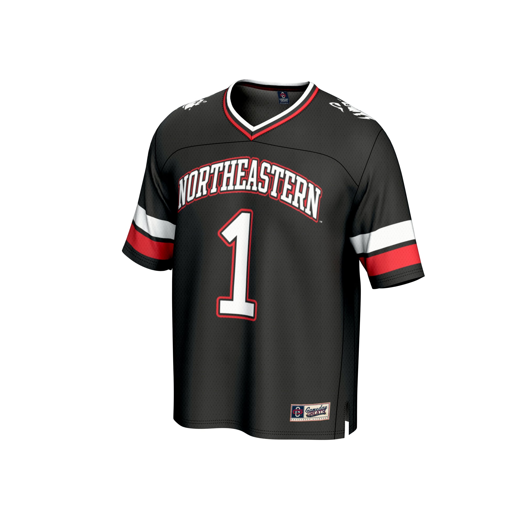 Youth Black #1 Northeastern Huskies Lightweight Collegiate Football Fashion Jersey
