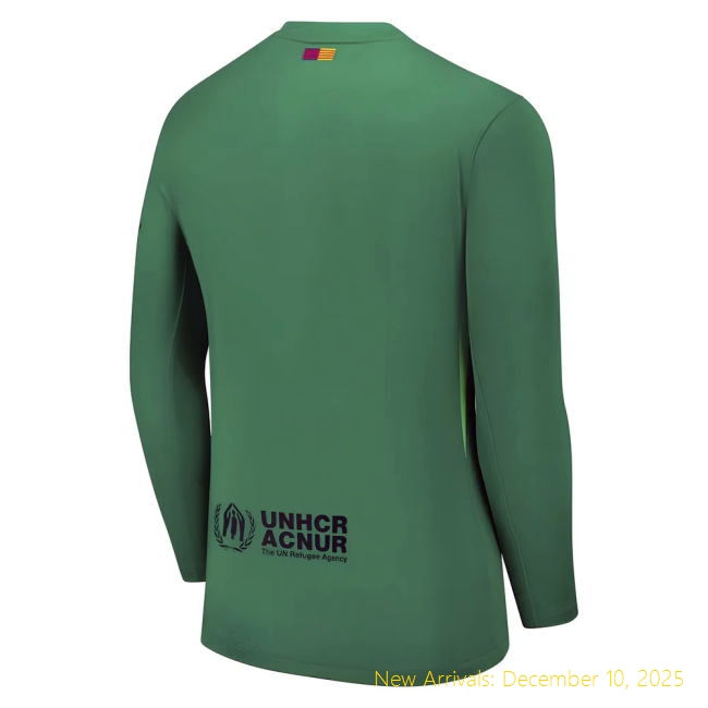 2025-2026 Barcelona Barca Official Home Goalkeeper Shirt (Green)