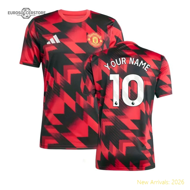 Official 2025-2026 Man Utd Pre-match Shirt (red) (your Name)