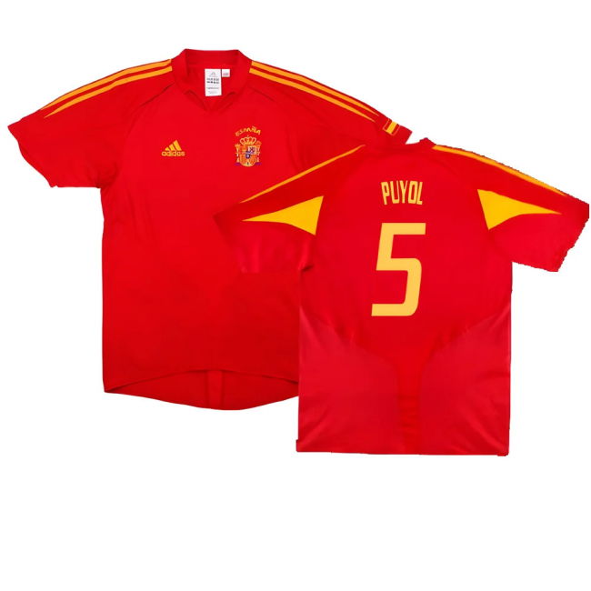 Spain 2004-06 Home Shirt ((Very Good) XL) (Puyol 5)