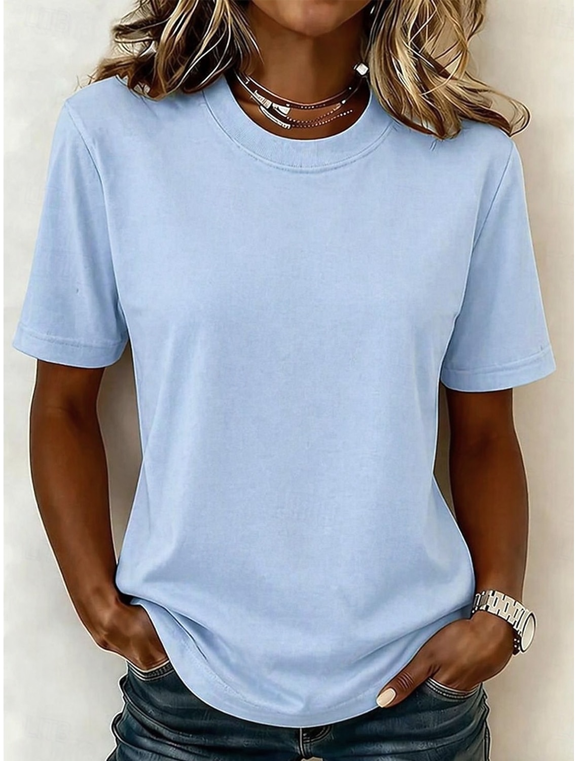 Women's 100% Cotton T-Shirts - Quality Basic Short Sleeve V Neck Tee