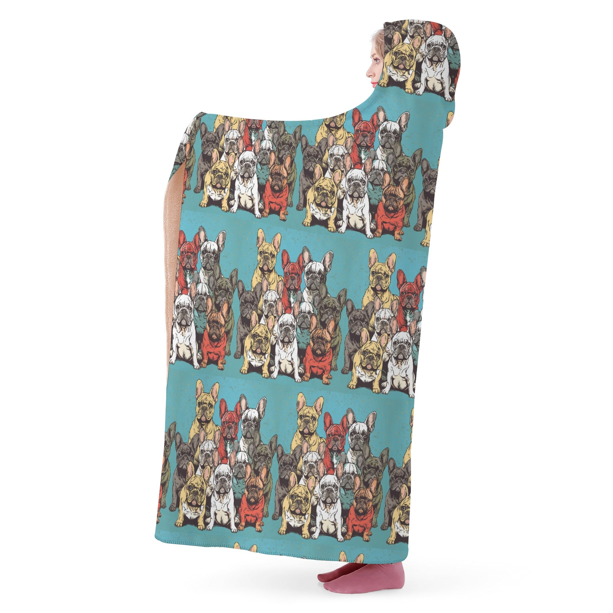 Frenchie Art - Hooded Blanket