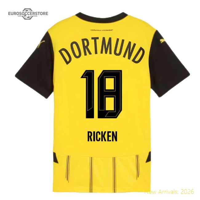 2024-2025 Borussia Dortmund Home Shirt (Kids) (Ricken 18)