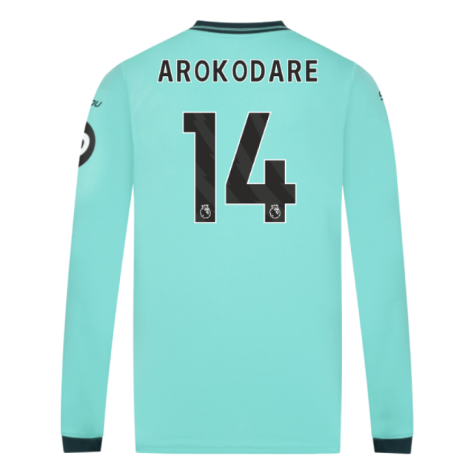 2025-2026 Wolves Long Sleeve Away Shirt (Arokodare 14)