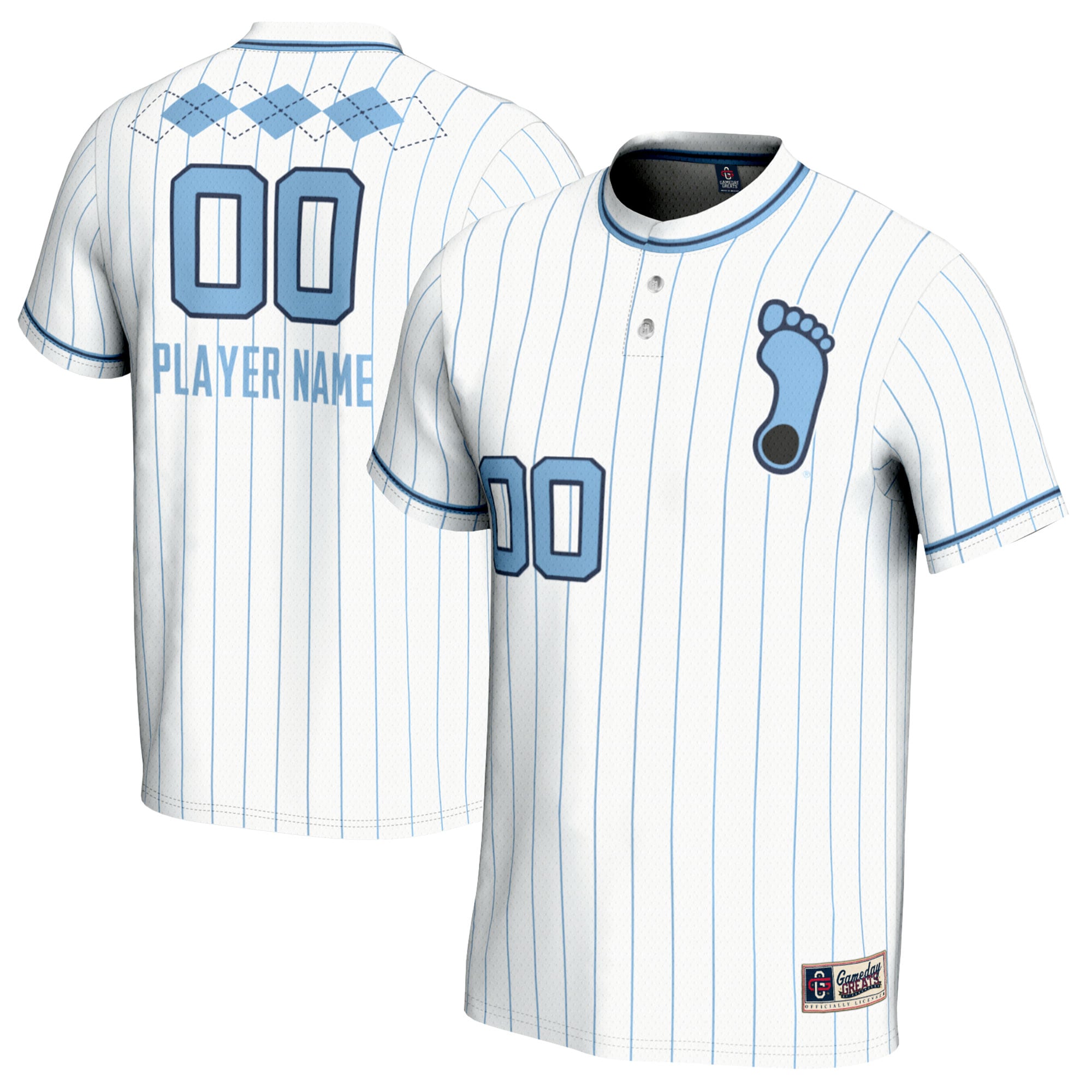 [NJP] North Carolina Tar Heels GameDay Greats Youth NIL Pick-A-Player Lightweight Softball Jersey - White