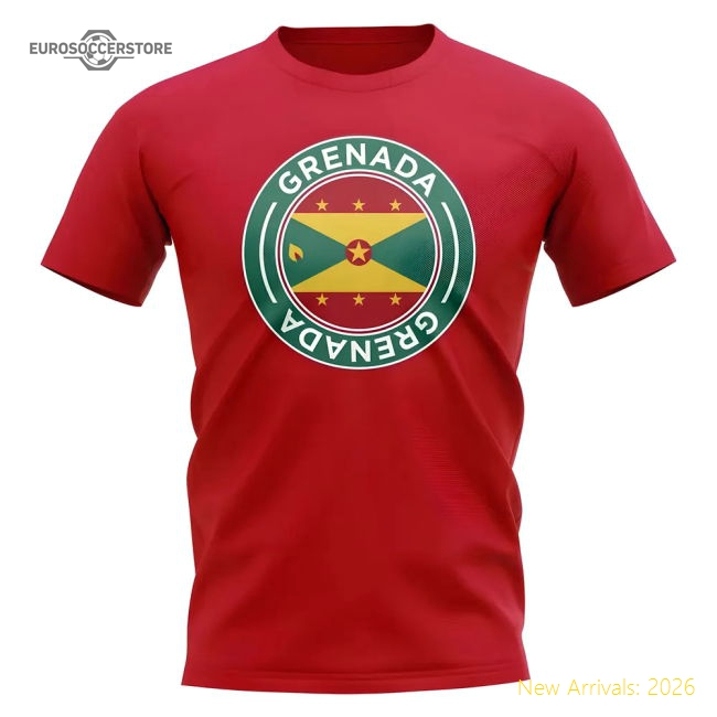 Excellent Grenada Football Badge T-shirt (red) - Competitive Price