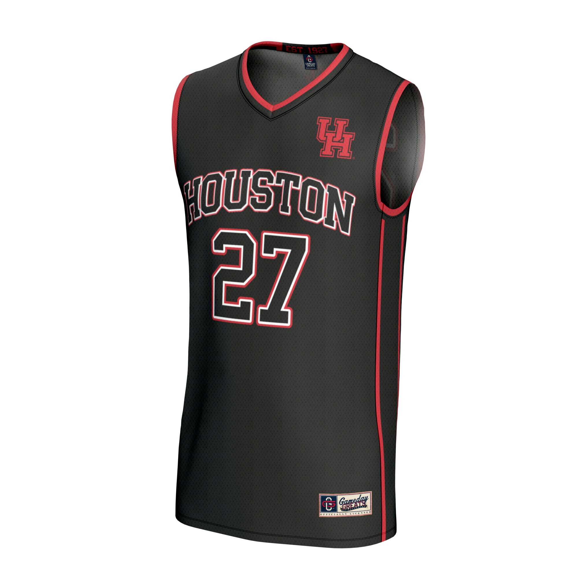 [DDG] Houston Cougars GameDay Greats Youth Lightweight Collegiate Basketball Fashion Jersey - Black