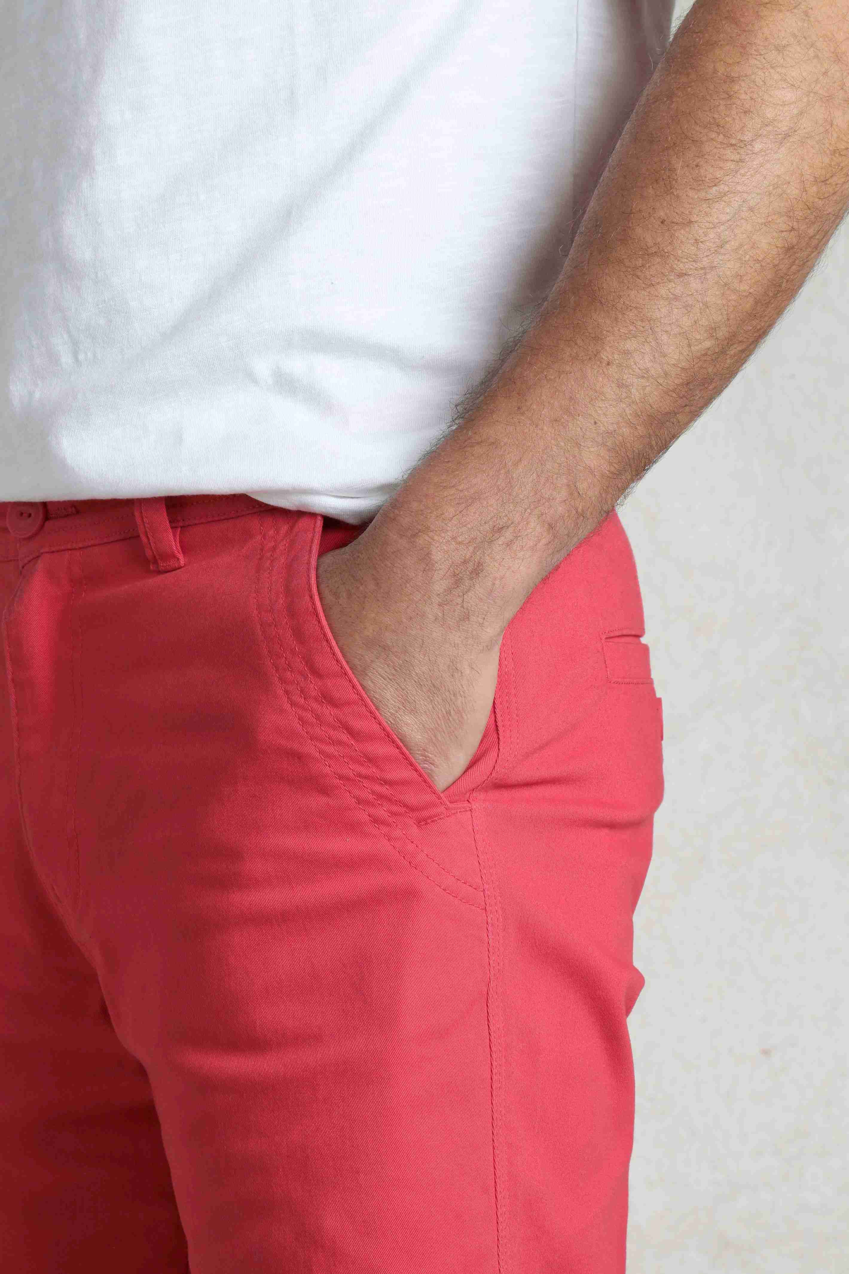 Rayburn Cotton Flat Front Shorts Dark Pink