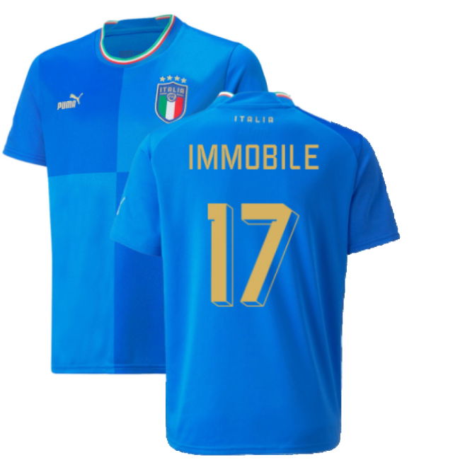 2022-2023 Italy Home Shirt (Kids) (Immobile 17) Worldcup