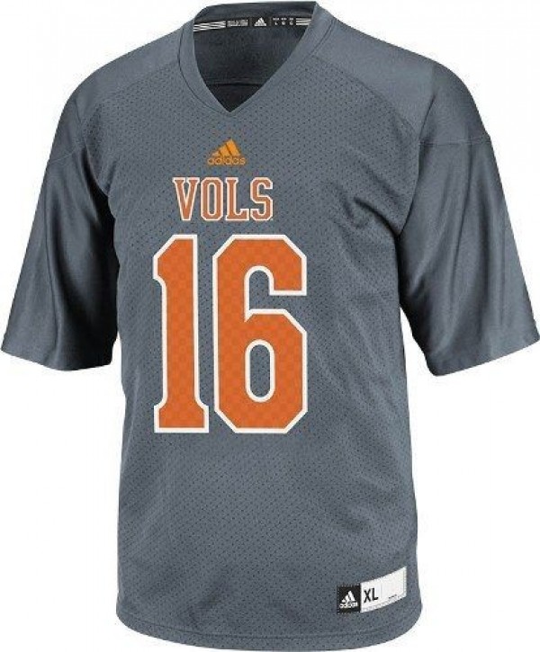 Tennessee Volunteers Men Peyton Manning #16 Adidas Gray Elite Series