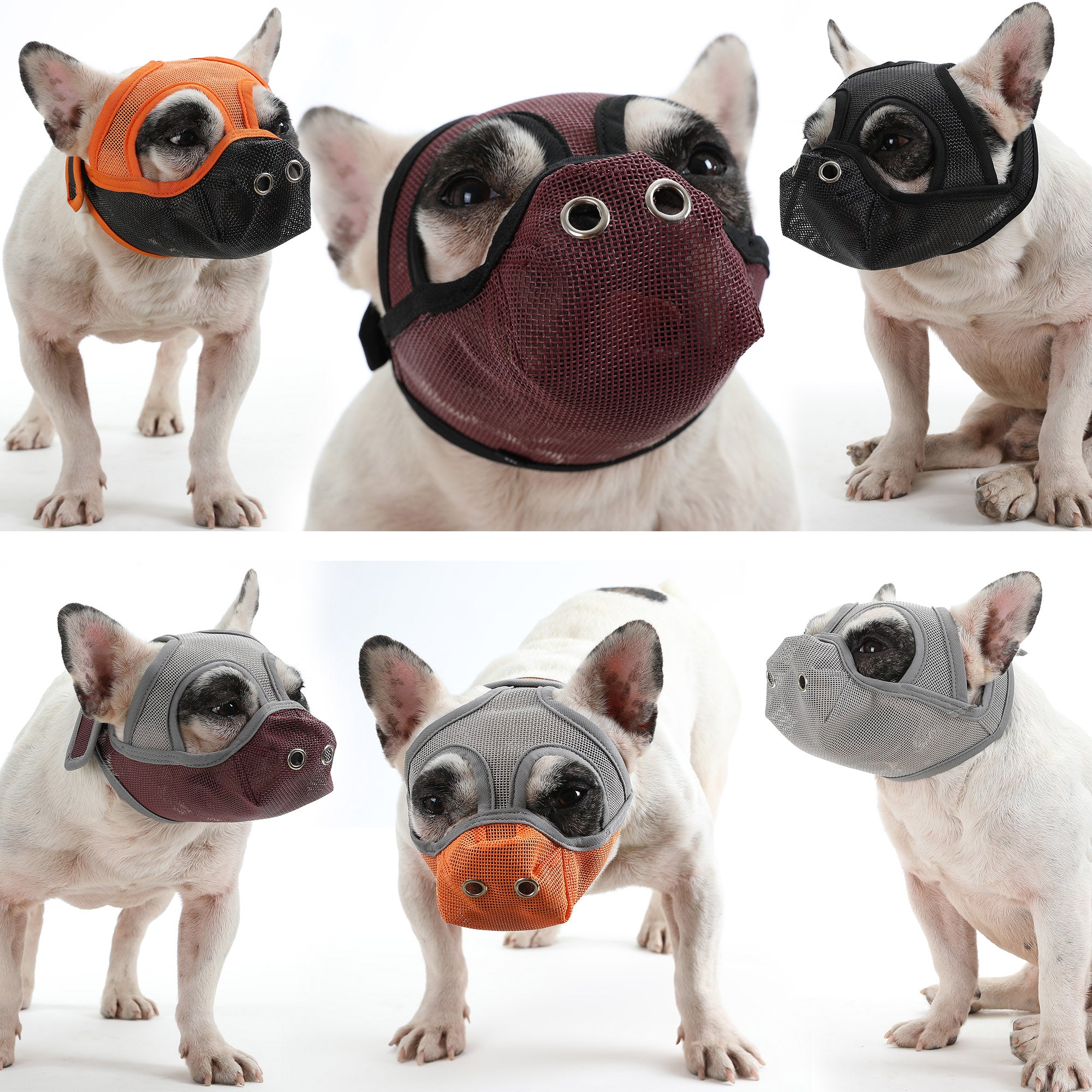 French Bulldog Premium Adjustable Frenchie Muzzle Mouth Cover For