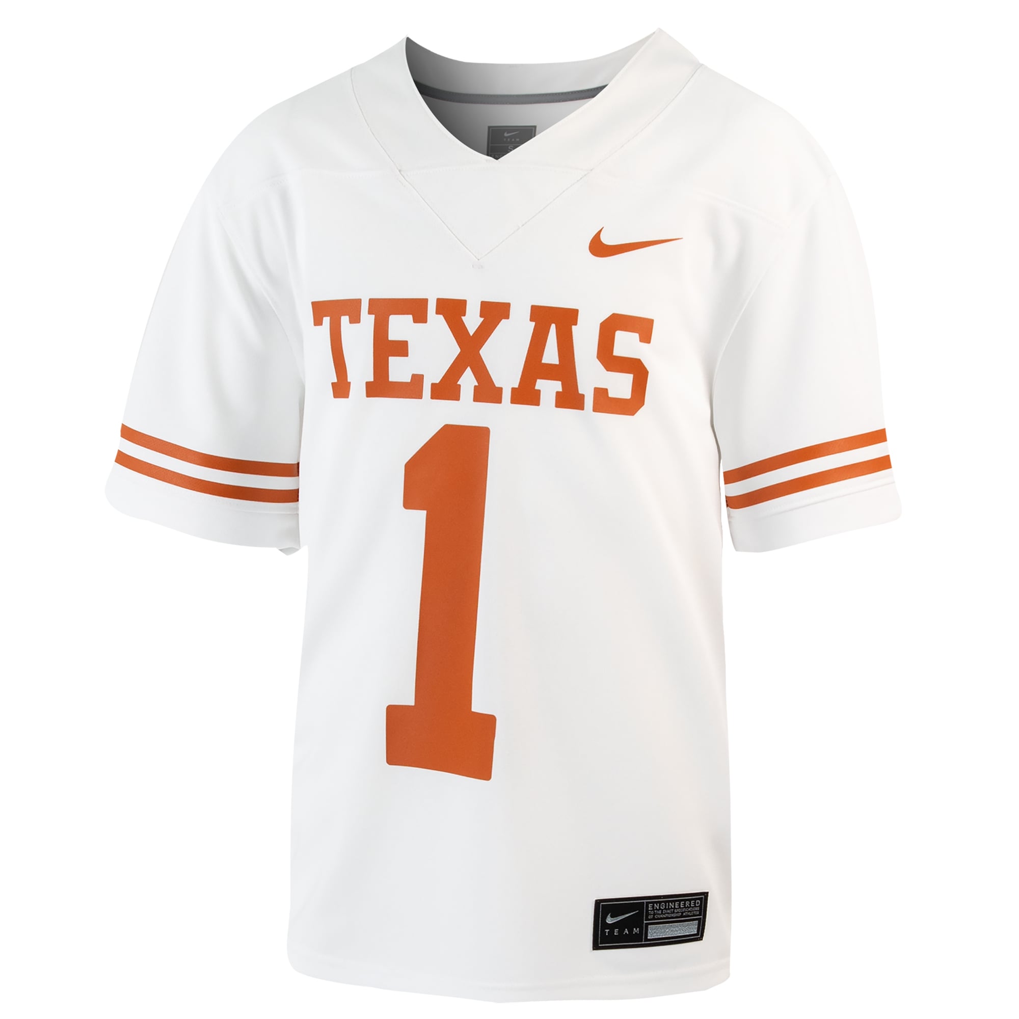 Youth #1 White Texas Longhorns Football Jersey