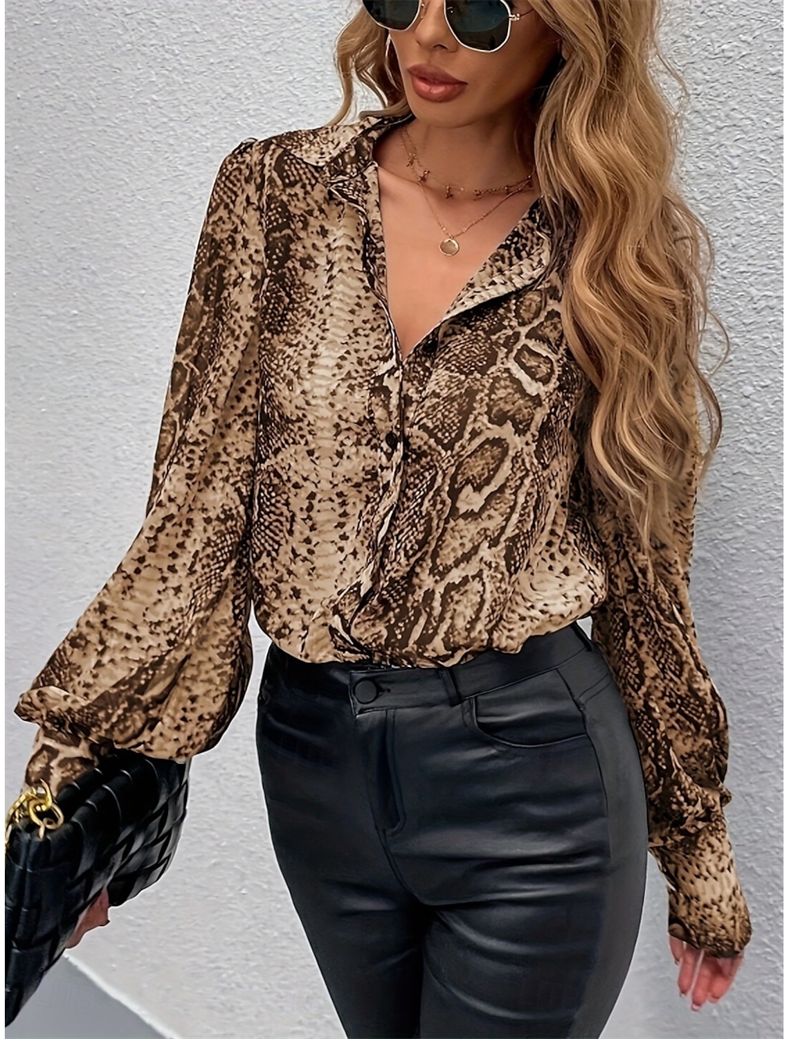 Women's Shirt Elegant Stylish Casual Regular Tops Long Sleeve Shirt Collar Loose Fit Work Daily Going out Spring Fall Winter