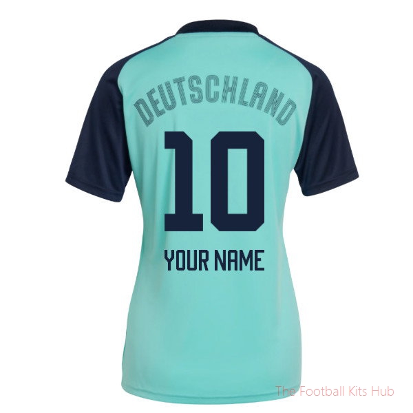 2026-2027 Germany Away Pre-Match Shirt (Flash Aqua) - Womens (Your Name)