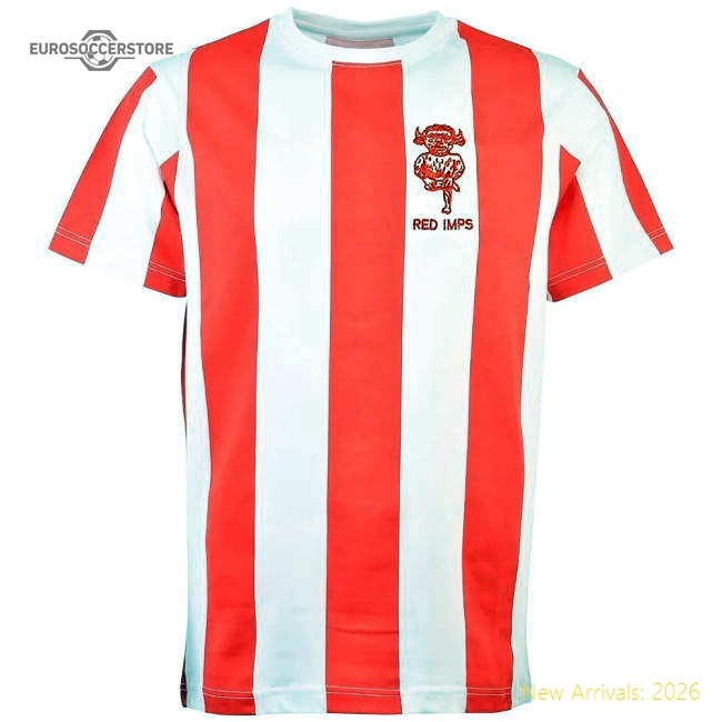 Top-grade Lincoln City Retro T-shirt - Redwhite Stripe