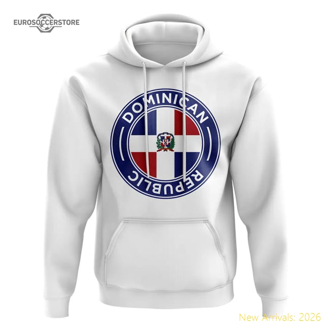 Dominican Republic Football Badge Hoodie (white) - Premium Collection