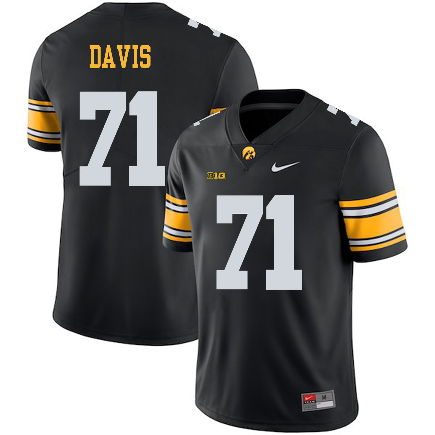Men's None Carl Davis #71 premium Black 2024 official licensed Jersey