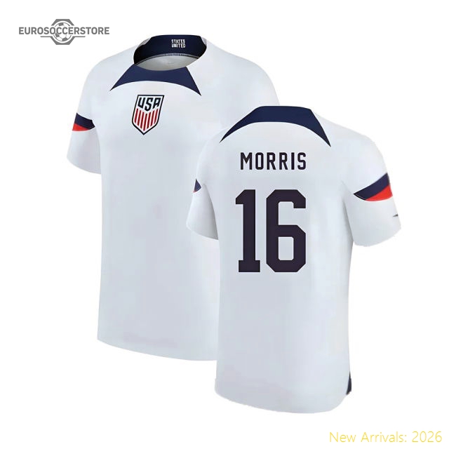 Premium-grade 2022-2023 Usmnt Home Jersey (kids) (morris 16)