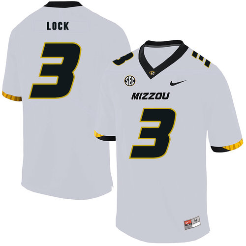 Men's None White 2024 breathable Drew Lock #3 authentic Jersey