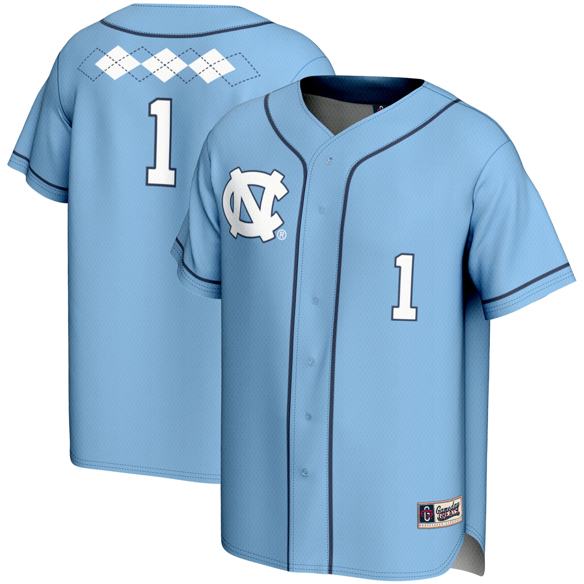 [NJP] North Carolina Tar Heels GameDay Greats Youth Lightweight Softball Jersey - Carolina Blue