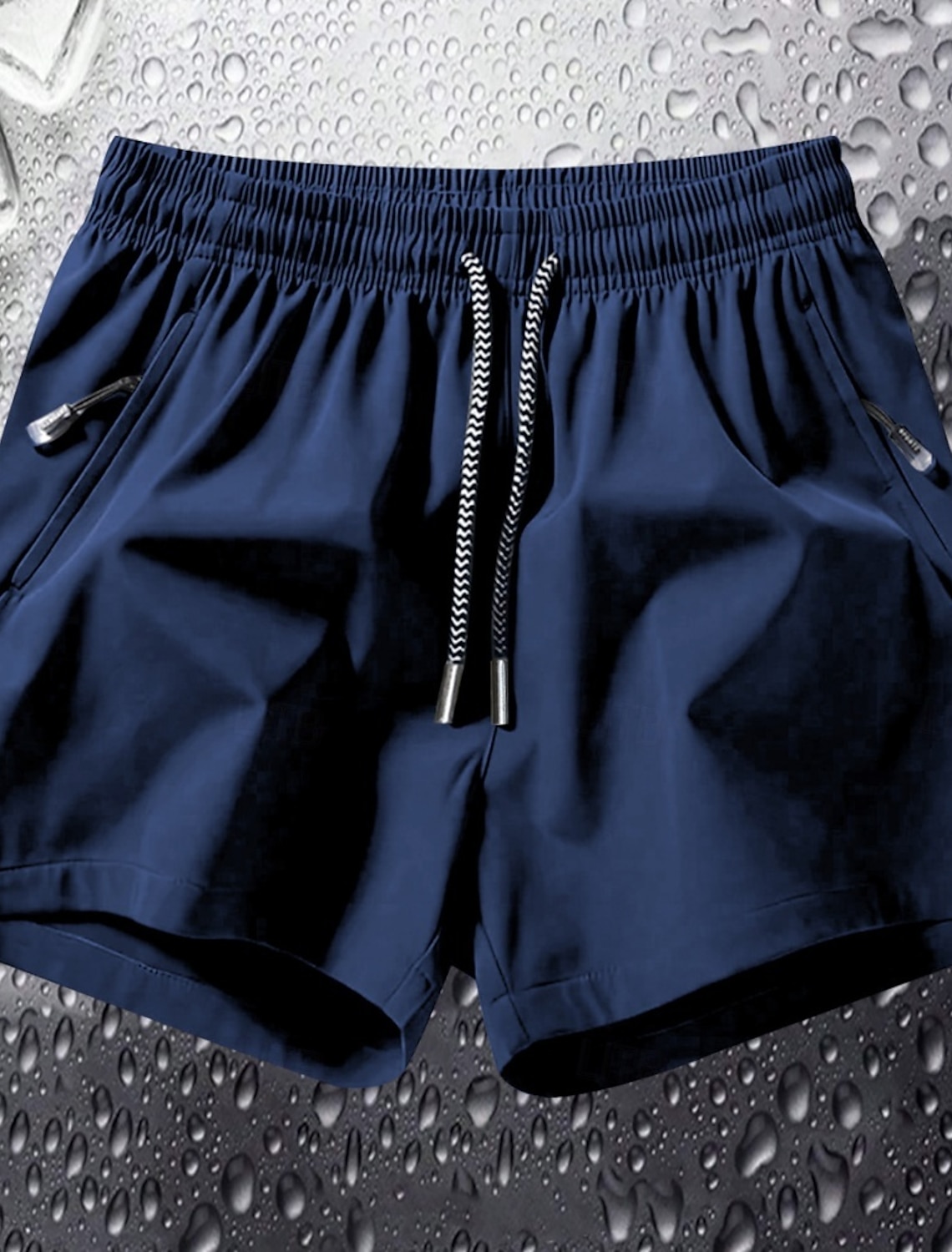 Men's Shorts Summer Shorts Beach Shorts Casual Shorts Athletic Short Drawstring Pocket Elastic Waist Plain Quick Dry Breathable Short Outdoor Beach Running Fashion Sport Blue Black Micro-elastic