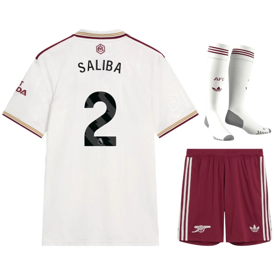 Arsenal 2025 2026 Saliba Children's Third Kit Jersey