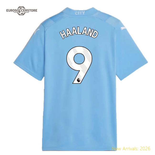 2023-2024 Man City Kids Kid-approved Haaland Jersey Performance Fabric