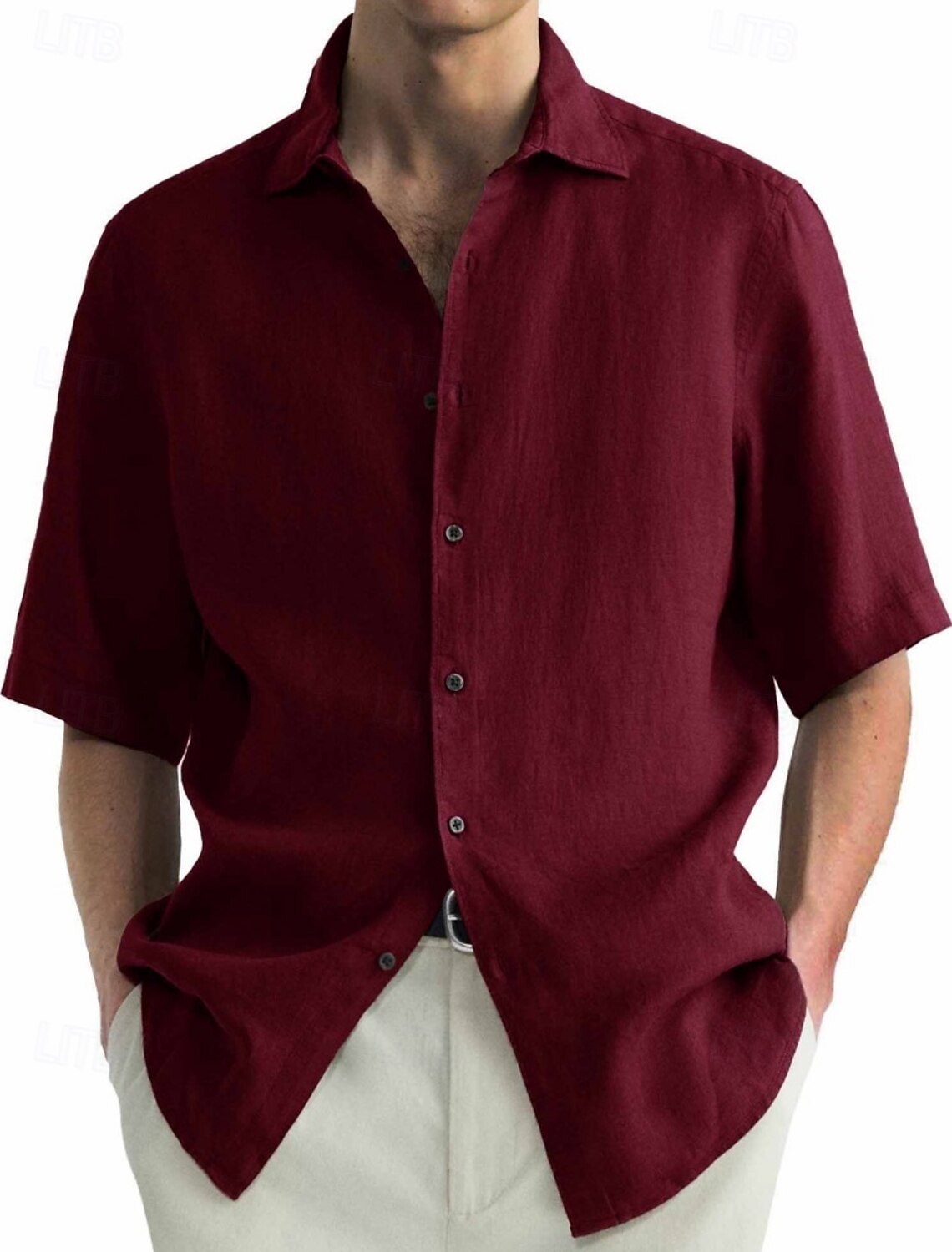 Men's Shirt Casual 100% Cotton Acid Wash Black White Light Green Pink