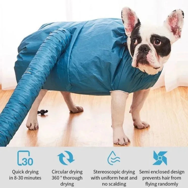 Fashion-Forward Poochdry Frenchie Drying Bag Quick And Easy Pet Dryin...