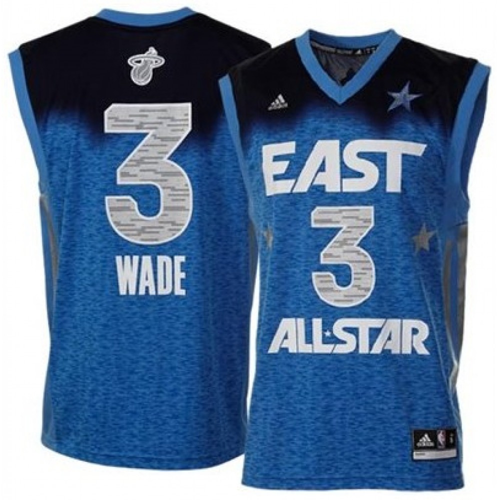Fan Favorite Game-Ready Men's MIA #3 Dwyane Blue Basketball Jersey