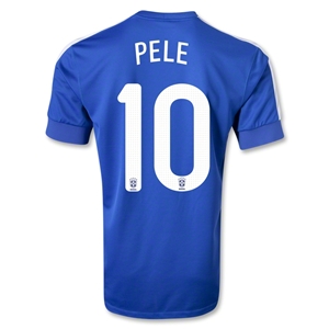 Professional Grade 2013 Brazil 10 PELE Blue Away Jersey Shirt
