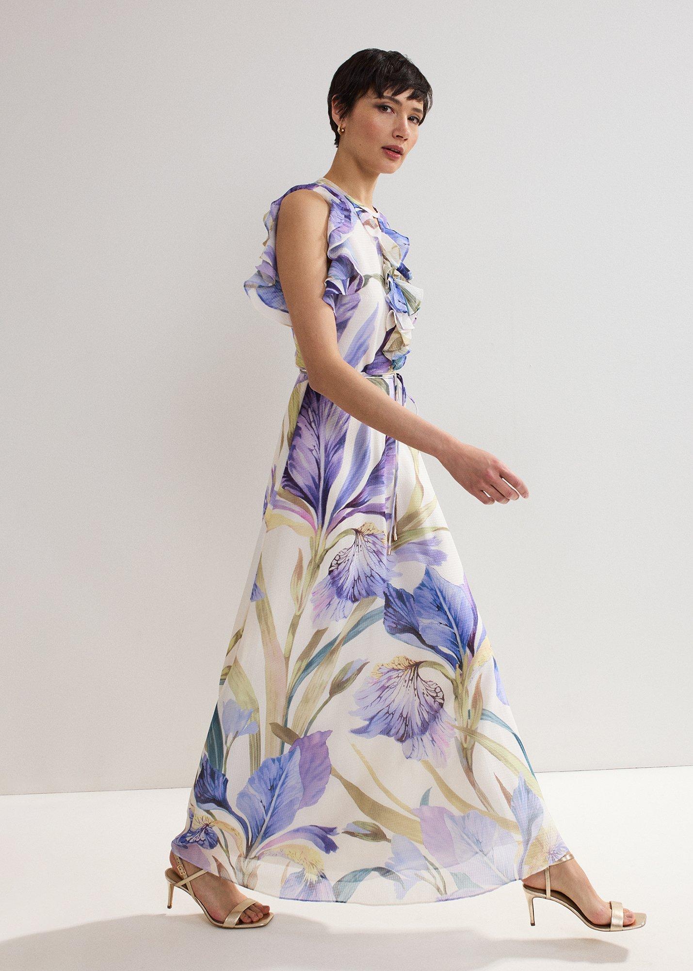 Rachel Printed Textured Maxi Dress
