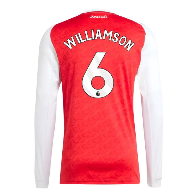 2025-2026 Arsenal Football Club Authentic Home Jersey (Williamson 6...