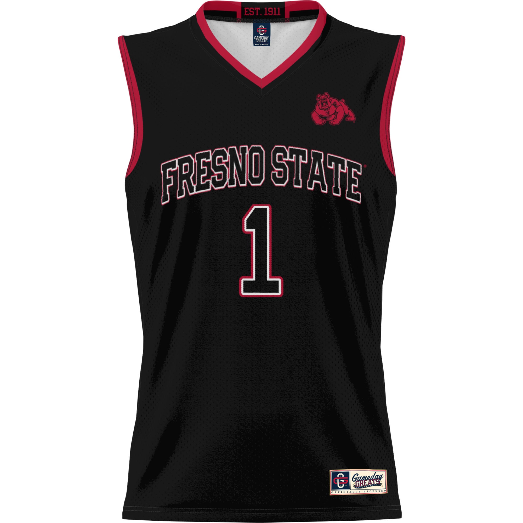 [DDG] Fresno State Bulldogs GameDay Greats Lightweight Basketball Jersey - Black