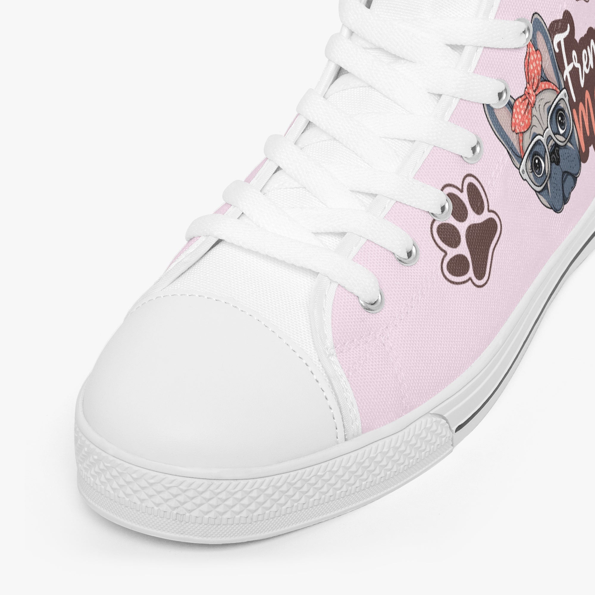 Frenchie Mom - Dog Owner Classic High-top Canvas Shoes Pet Owner Apparel
