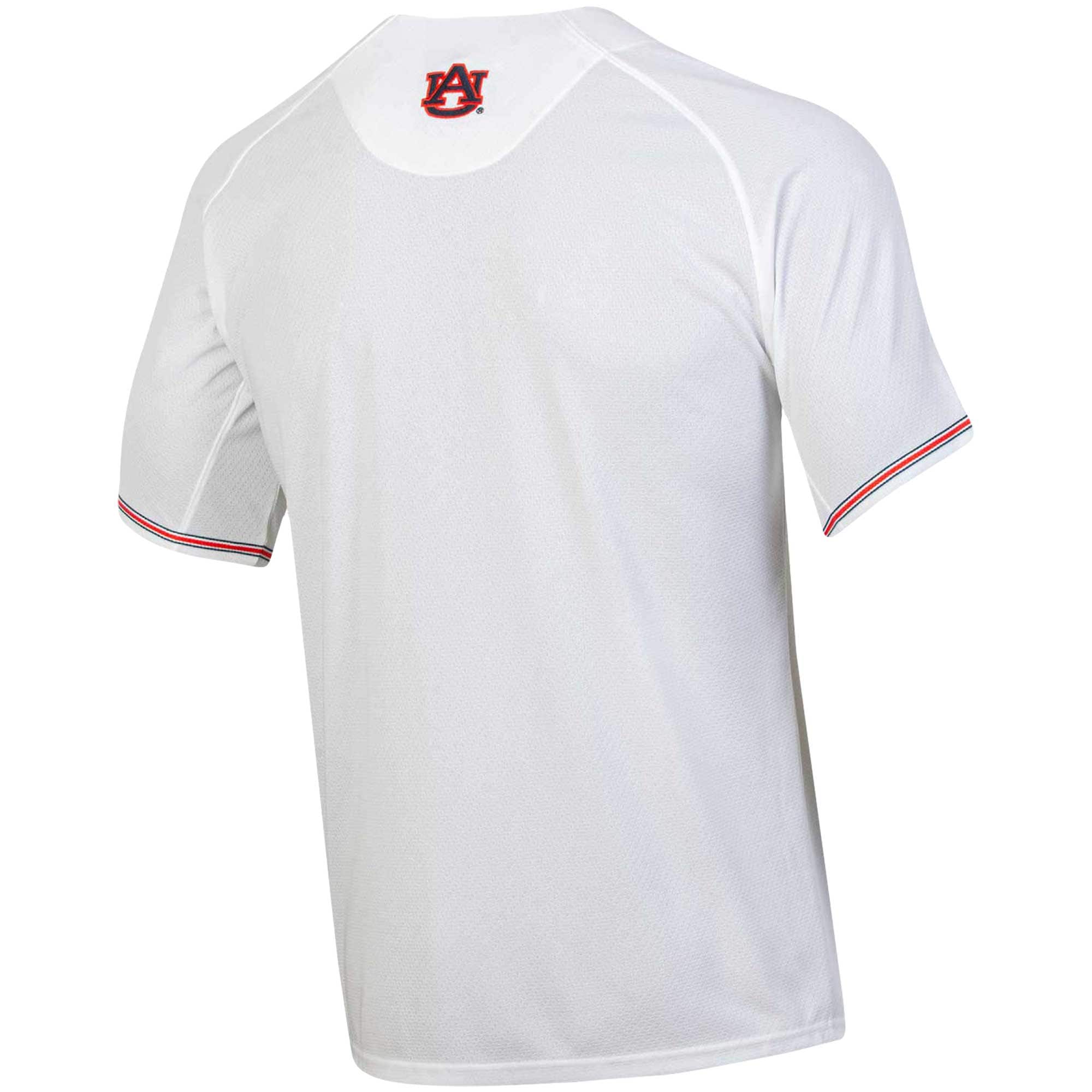 [NJP] Auburn Tigers Softball Button-Up V-Neck Jersey - White